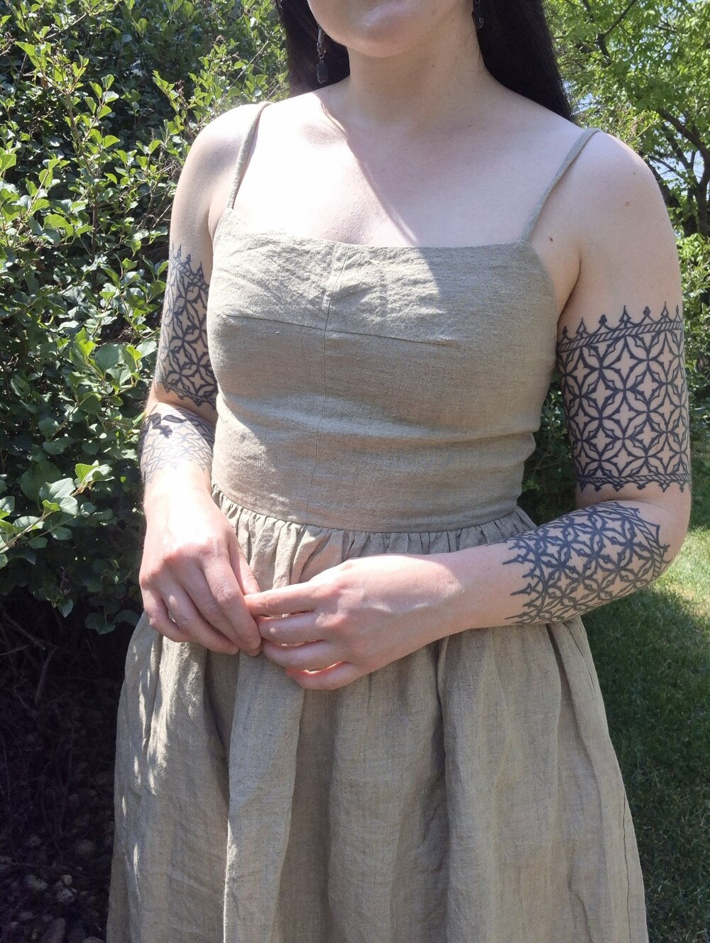 Ovate Mathilde Dress in Wheat Linen, Size L